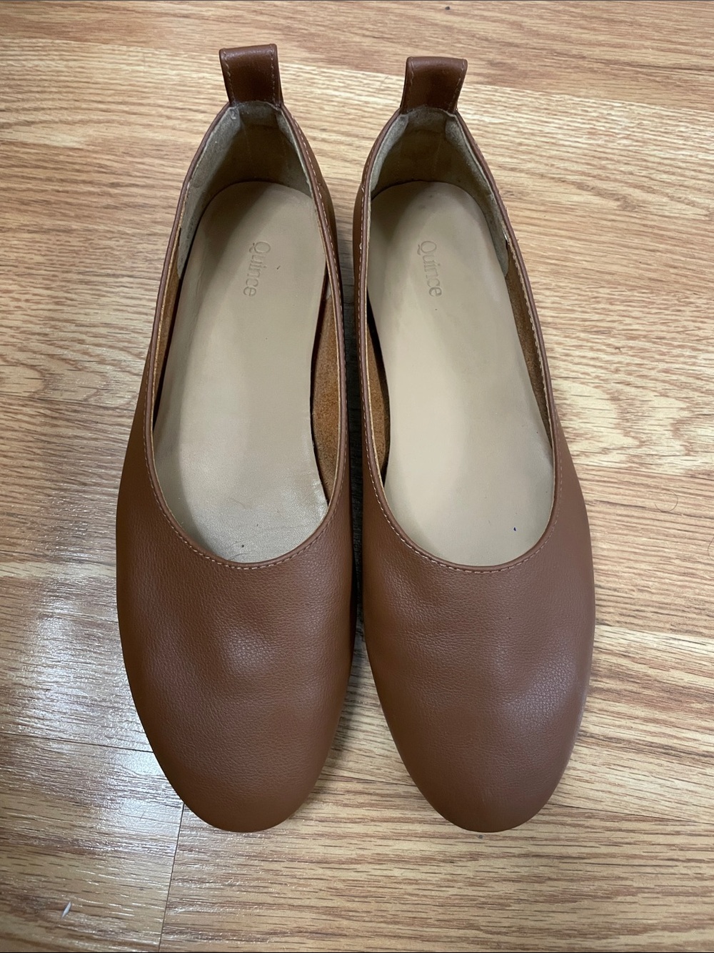 Quince Glove Ballet Flats, Cognac, 7.5